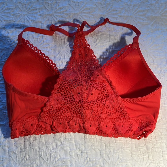 32D Super soft peachy orange lace racer back bra by Aerie. - Picture 5 of 8